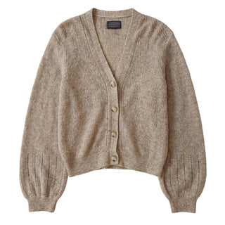 Women's Pointelle Alpaca Cardigan Ecru