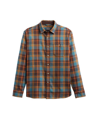 Men's Fremont Flannel Shirt Sea Blue/Brown Plaid