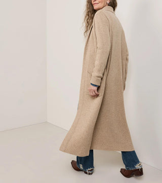 Women's Lambswool Duster Sweater Tan Mix