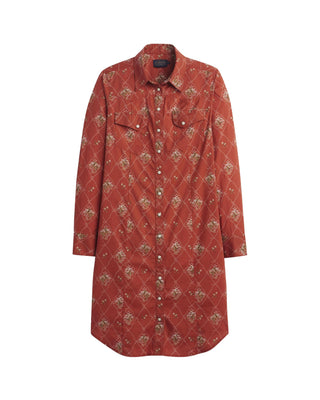 Gambler Shirt Dress Adobe Lattice