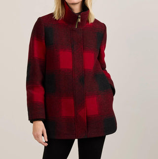 Women's Fireside Fleece Lumber Jill Coat Red Ombre