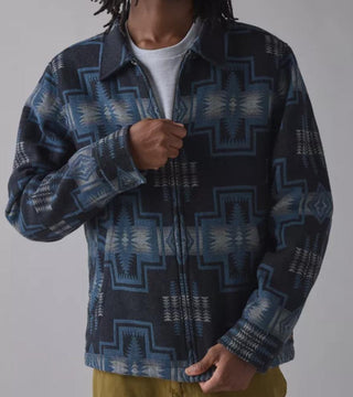 Quilted Chamois Work Jacket Harding Blue