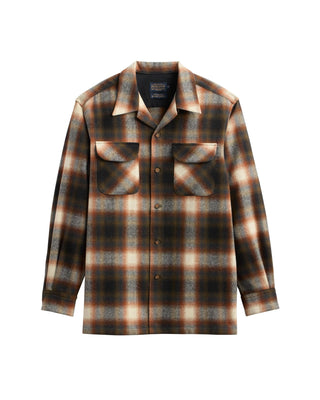 Men's Board Shirt Brown Slate Ombre Plaid