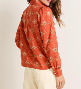 Women's Winona Puff Sleeve Shirt Adobe Lattice