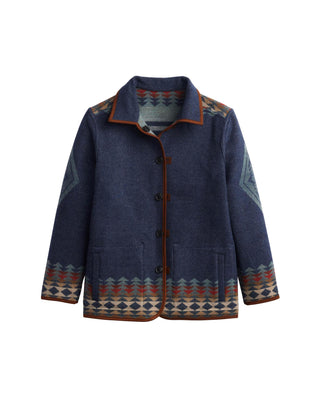 Women's Reversible Wool Coat Harding Indigo
