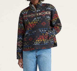 Half-zip Pullover In Black Multi Autumn Birch