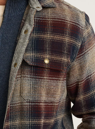 Forest Herringbone Twill Shirt Maroon/Navy Plaid