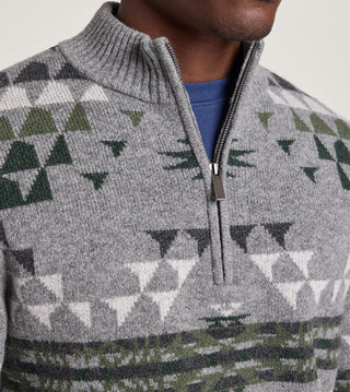 1/4 Zip Lambswool Sweater Autumn Birch Grey