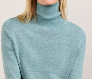 Women's Merino Turtleneck Sea Blue