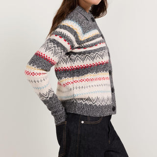 Women's Fair Isle Cardigan Charcoal Heather