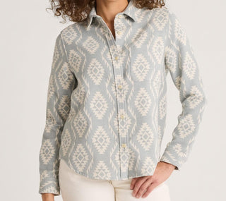 Women's Long Beach Chamois Shirt Misty Blue