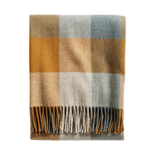 Eco-Wise Washable Wool Throw Shale/Copper Plaid