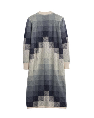 Women's Cotton Duster Sweater Navy Ivory Multi