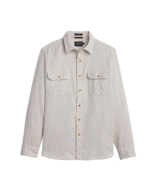 Men's Burnside Flannel Shirt Ecru Donegal Heather