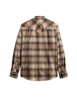 Men's Canyon Shirt Tan Taupe Ombre Plaid