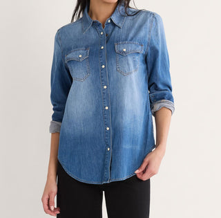 Women's Chambray Gambler Shirt Medium Blue