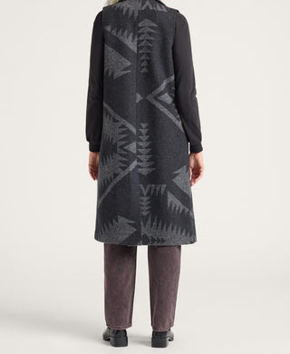 Jacquard Sleeveless Trench Mirror Lake Black / Grey