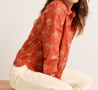 Women's Winona Puff Sleeve Shirt Adobe Lattice