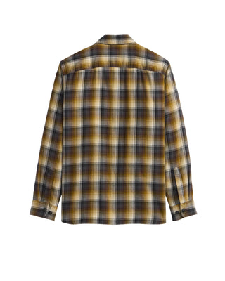 Men's Burnside Flannel Shirt Brown Grey Tan Plaid