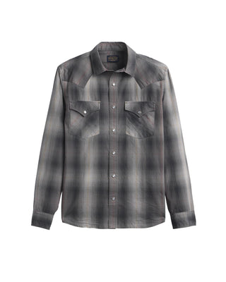 Men's Long Sleeve Frontier Shirt Charcoal Plaid