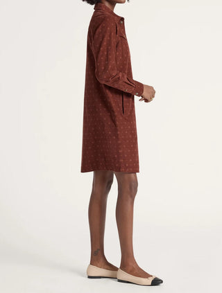 Parker Corduroy Dress Burgundy Foulard