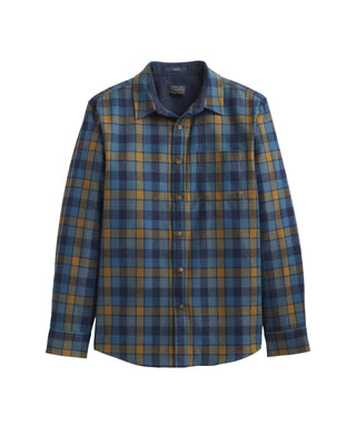 Men's Lodge Shirt Teal Blue Plaid