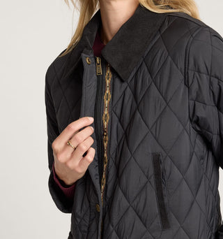 Sun River Corduroy Accent Field Coat Black