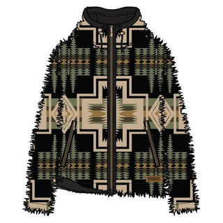 Cottonwood Hooded Bomber Green Tan Harding