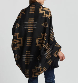 Oversize Featherweight Wool Scarf Harding Black