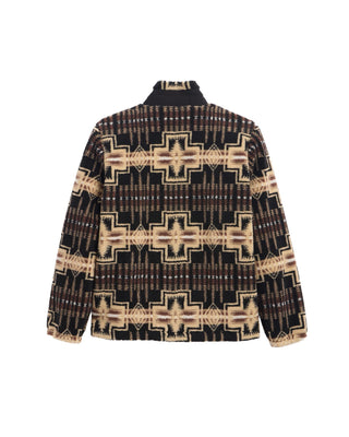Men's Tahuya Range Fleece Jacket Black Tan Harding