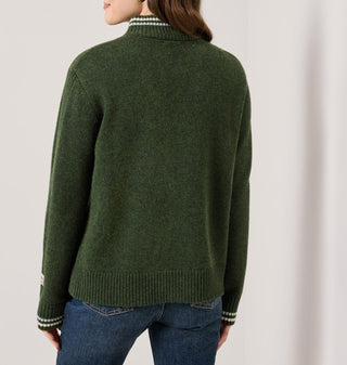 Women's Lambswool Half-Zip Ski Sweater Dark Fir Green