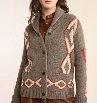 Heritage Cardigan Brown Mix Multi