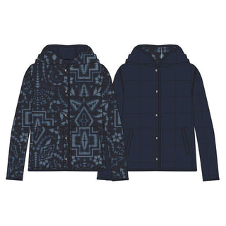 Rock Creek Reversible Hoodie In Navy Harding Ikat Design