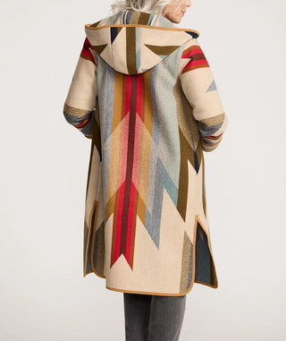 Hooded Jacquard Coat Wyeth Trail Tan