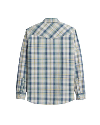 Men's Frontier Shirt Long Sleeve Blue Plaid