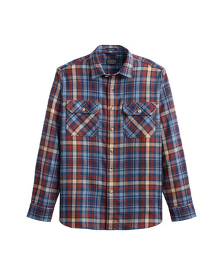 Men's Burnside Flannel Shirt Blue Red Plaid