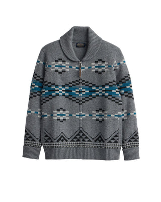 Men's Lost Trail Lambswool Zip Cardigan Charcoal