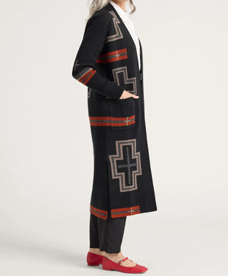 Lambswool Duster Sweater Black/Red San Miguel