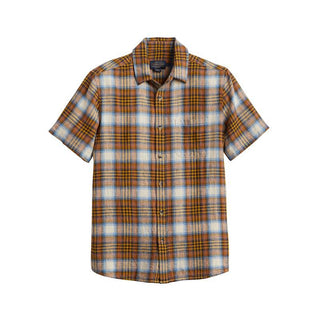 Dawson Short Sleeve Linen Shirt Adobe/Tan/Blue Plaid