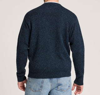 Men's Shetland Crew Neck Sweater Indigo Heather