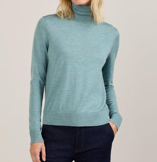 Women's Merino Turtleneck Sea Blue