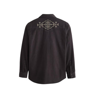 Chandler Embroidered Denim Shirt Black