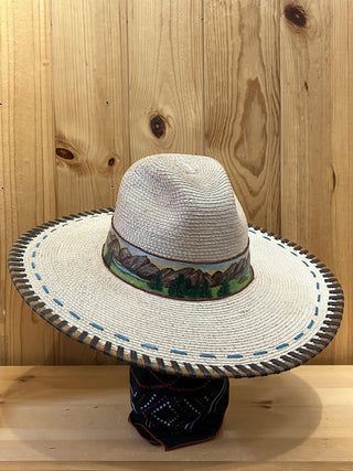 Western Rose Palm Leaf Hat 9745