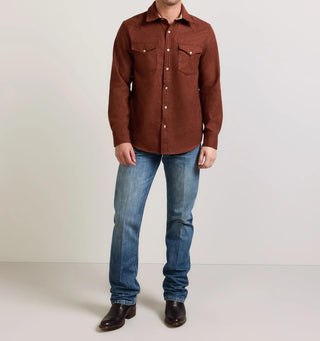 Men's Canyon Western Shirt Red Mix Medium