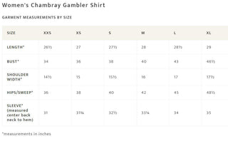 Women's Chambray Gambler Shirt Medium Blue