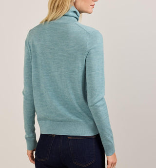 Women's Merino Turtleneck Sea Blue