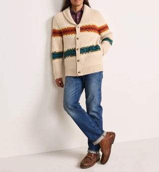 Unisex Middle Waters Cotton Cardigan Ecru