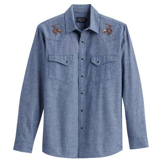 Gambler Chambray Dark Blue Rodeo Shirt