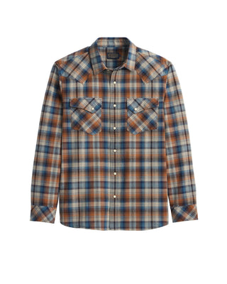 Men's Wyatt Shirt Blue Ochre Plaid