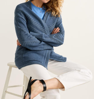 Women's Textured Sierra Springs Cardigan Navy